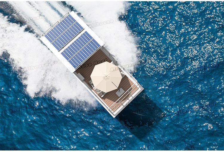 11.5m Aluminum Floating Boat Hotel Double Decker With Living Room