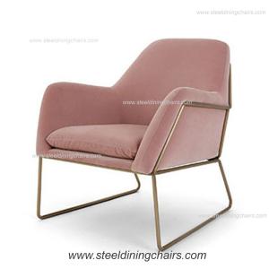China Living Room Velvet Covers Leisure Stainless Steel Single Seater Couch wholesale