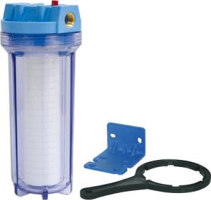 China Clear And Blue Water Filter Parts , Refillable Filter Cartridge Housing wholesale