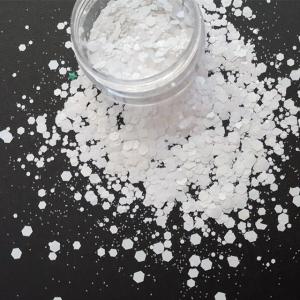 China White Chunky Glitter Powder Nail Art 1kg Bag Package Mixes White Color Glitter for Colorful Nails wholesale