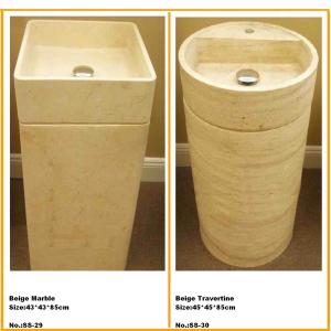 China Stone Basin Sink, Round Bowl, Bathroom Counter Sink, Pedestal Sink wholesale