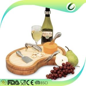 China Home Organic Bamboo Cutting Board With Drawer , Bamboo Cheese Set SGS Approved wholesale