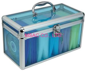 China Big Space Aluminum DVD Storage Case 1.8mm Thickness Acrylic Panel Easy Cleaning wholesale
