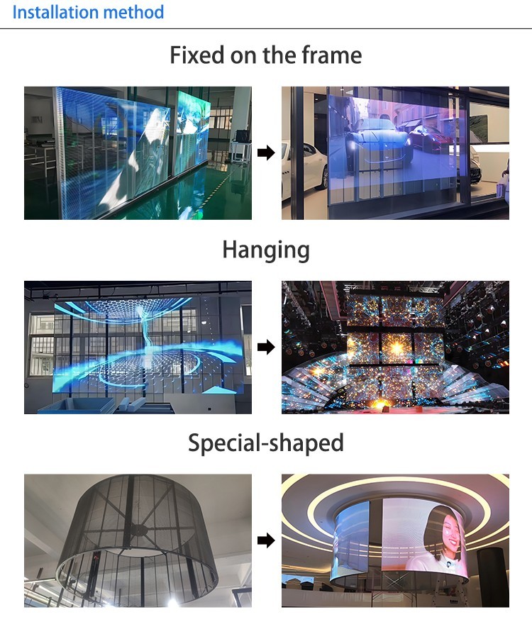 High Brightness Transparent LED Panel Display For Glass Window Invisible Video Screen