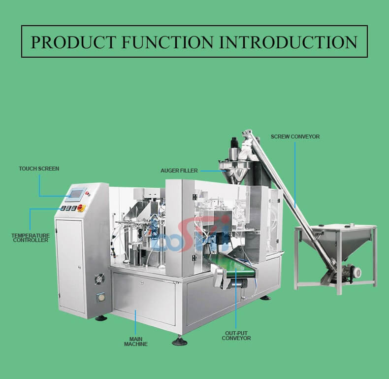 Automatic Pillow Bag Spice Powder Packing Machine With Auger Filler
