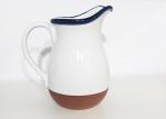 White Solid Glazed Coated Ceramic Stoneware Terracotta Water Jug Pitcher
