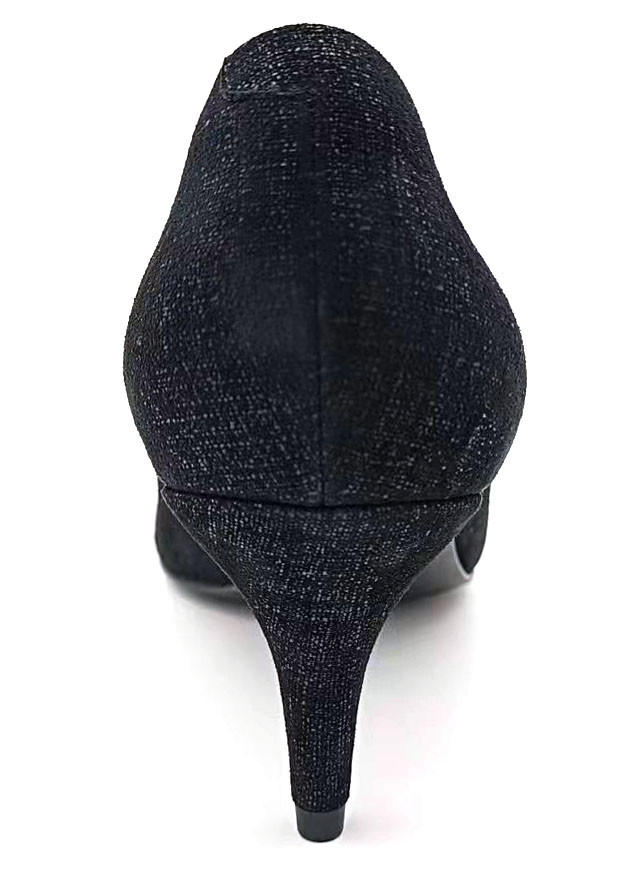 customized Black Women Heels , Slingback Pump Heels With Leather Material