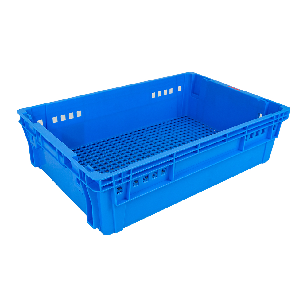 Mesh Style Customized Logo Plastic Turnover Crate for Storage and Transportation