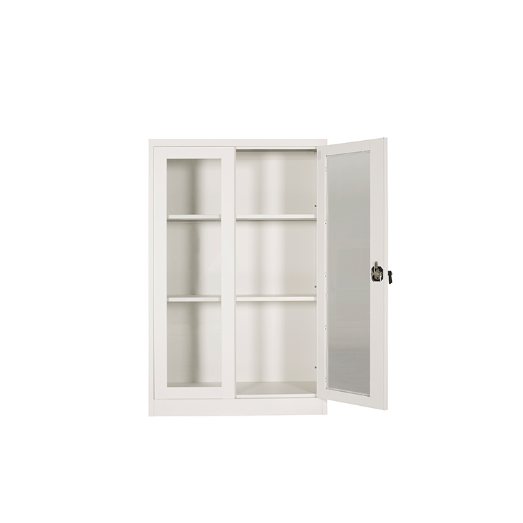 Laboratory Vessel Storage Two Glass Door Metal Filing Cabinet