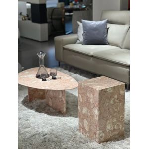 China PinkShell Natural Marble Table Handcrafted For Versatile Applications wholesale