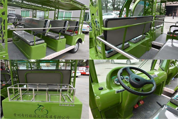 4kW Electric Sightseeing Car Max Speed 30km Suits For Public Area Transportation