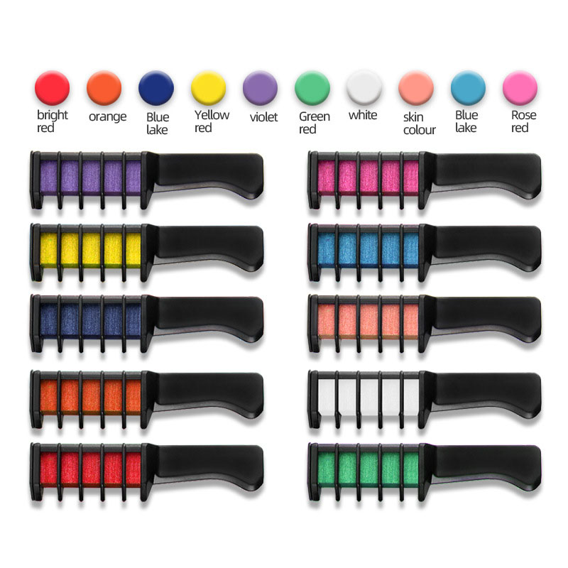 Kids Safe Hair Chalk Comb Set Washable Hair Dye Chalk for Temporary Hair Color Salon