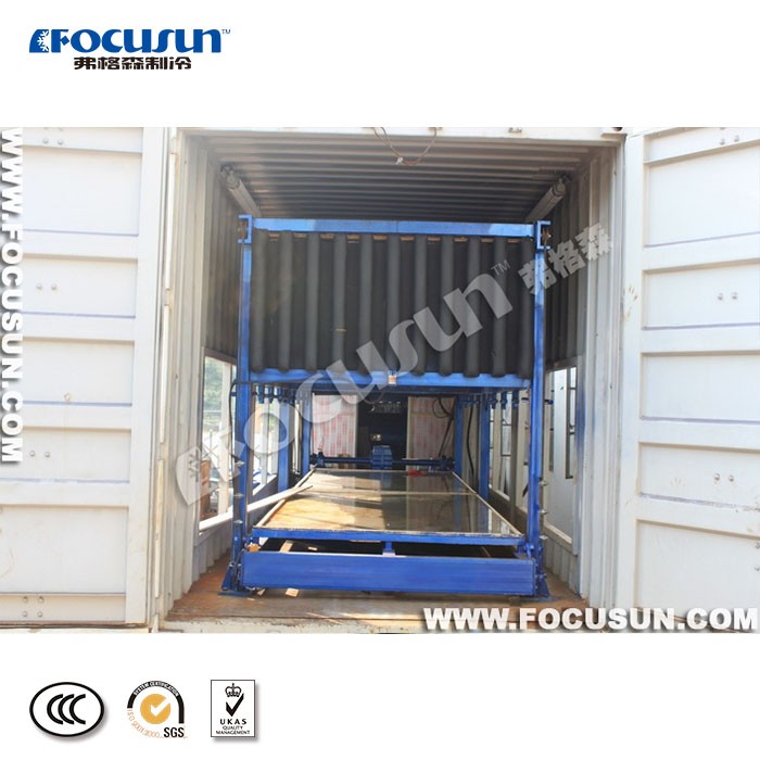 Frascold Compressor Used Air Cooling 1MT Solar Block Ice Making Machine for in Ghana