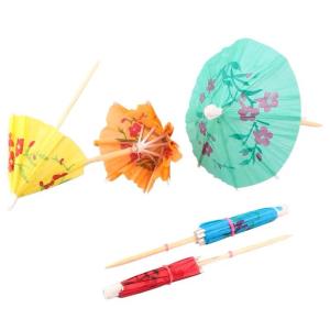 China 10cm Disposable Wooden Bamboo Bulk Toothpicks Cocktail Umbrella Picks 144Pack wholesale