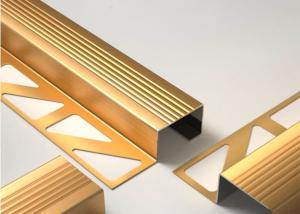 China SS304 Steel Nosing For Concrete Stairs , Grooved Stainless Steel Nosing Strips wholesale