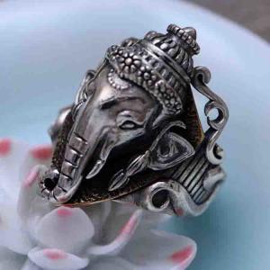 China Retro Elephant Style Thai Sterling Silver Men Ring (056250) wholesale