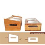 Natural Pet Elevated Raised Stand Diner Feeder with 2 Removable Ceramic Bowls