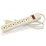 Beige 6 Outlet North American Standard Electric Extension Sockets Power Strip