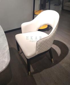 China Modern French White Leather Upholstered Dining Chair wholesale