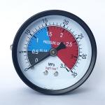 CL 1.5 Center Back Mount Pressure Gauge 63mm 35 Kgf Cm2 Brass Pressure Gauge