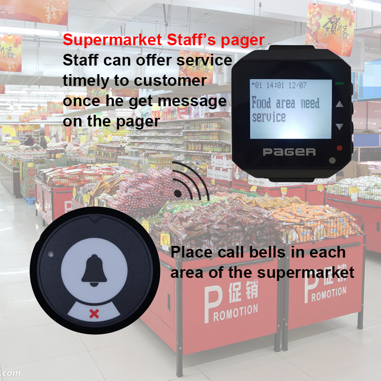 New trendy products customize wireless call button and wrist watch pager used for office staff calling