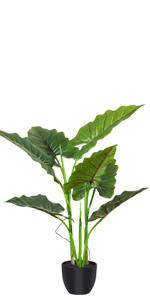 Fake Colocasia Esculenta, Plastic variegata artificial Taro, Subtropics Faux Swiss Cheese Plant For Home Garden Office