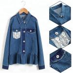 Fashion Spring Casual Girls Denim Clothes Damaged Denim Jacket OEM Service