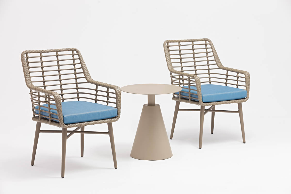 Powder Coated Frame Garden Rattan Chair for Water-proof and Sun-proof Outdoor Furniture