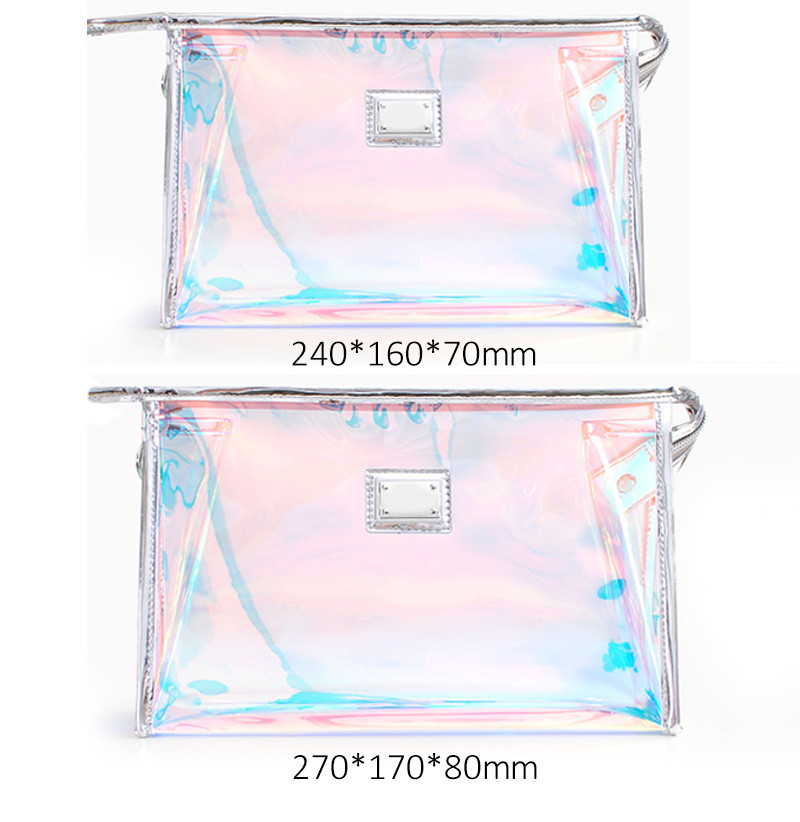 Luxury Rainbow Holographic PVC Cosmetic Organiser Bag