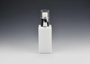China Custom 2OZ 60ml Square Opal White Glass Cosmetic Bottles, Luxury Skincare Bottle High Quality Glass Bottle Manufacturers on sale