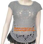 Women Fashion Crochet Shoulder Strapless Knitted Sweater Long Sleeved Embroidery