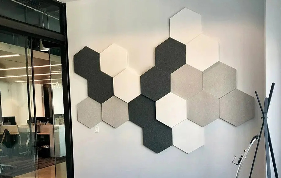 150mm 180mm PET Hexagonal Acoustic Panels High Density Sound Absorbing
