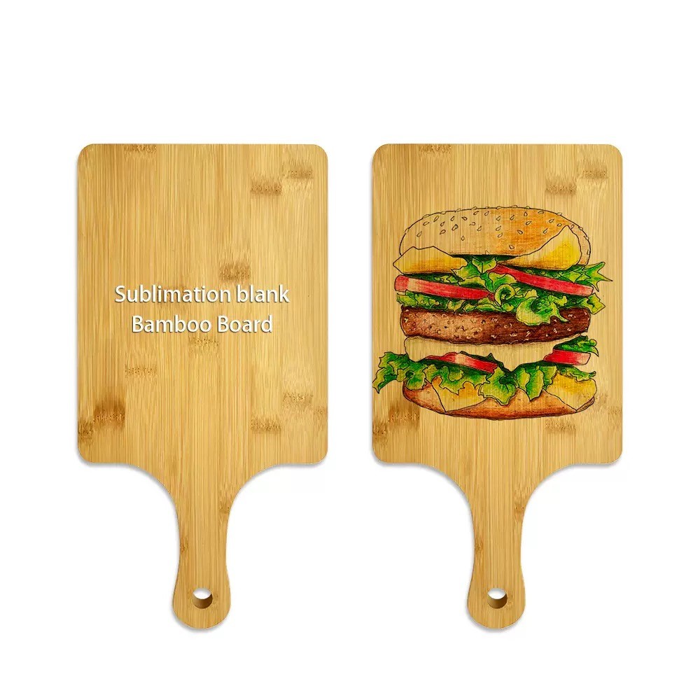 Sublimation Printing Bamboo Wood Pizza Tray Wood Steak Serving Plate