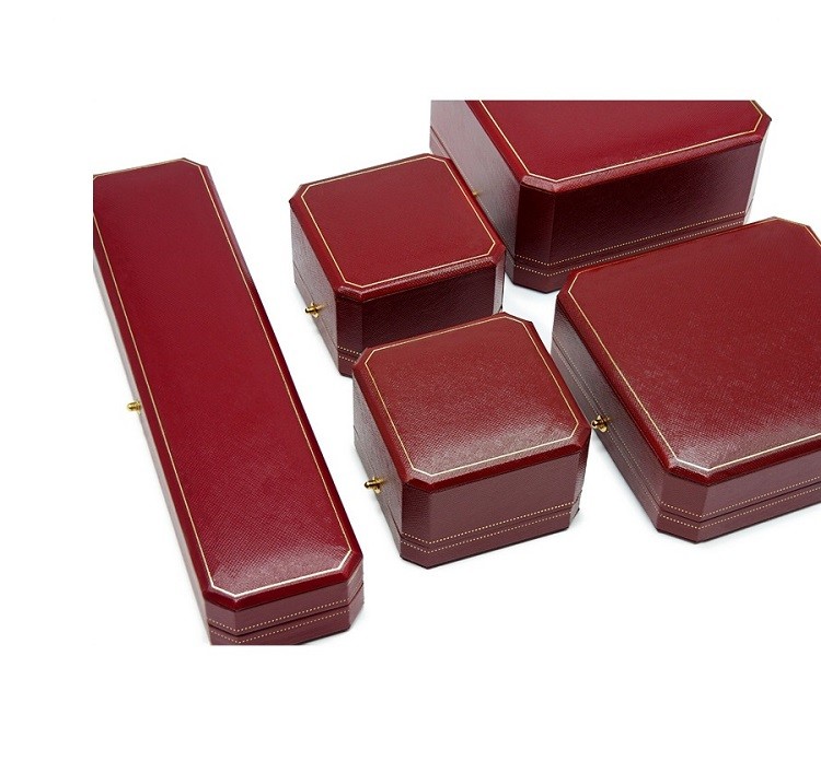 High-Grade Octagonal Diamonds Press Button Ring Box Hot Gold Pattern Necklace Bracelet Jewelry Packaging Box