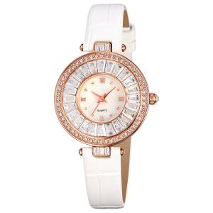 China Round Case Casual Luxury Watch Quartz Leather Watch Waterproof For Lady wholesale