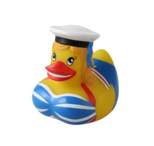 China Sexy Sailor Decorated Personalised Bath Duck Vinyl Floating 10cm Length Lady Duck wholesale