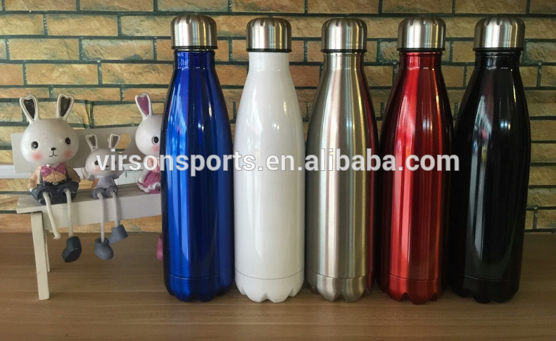 Virson Stainless steel swell outdoor sports water bottle,Double wall cola shape insulated