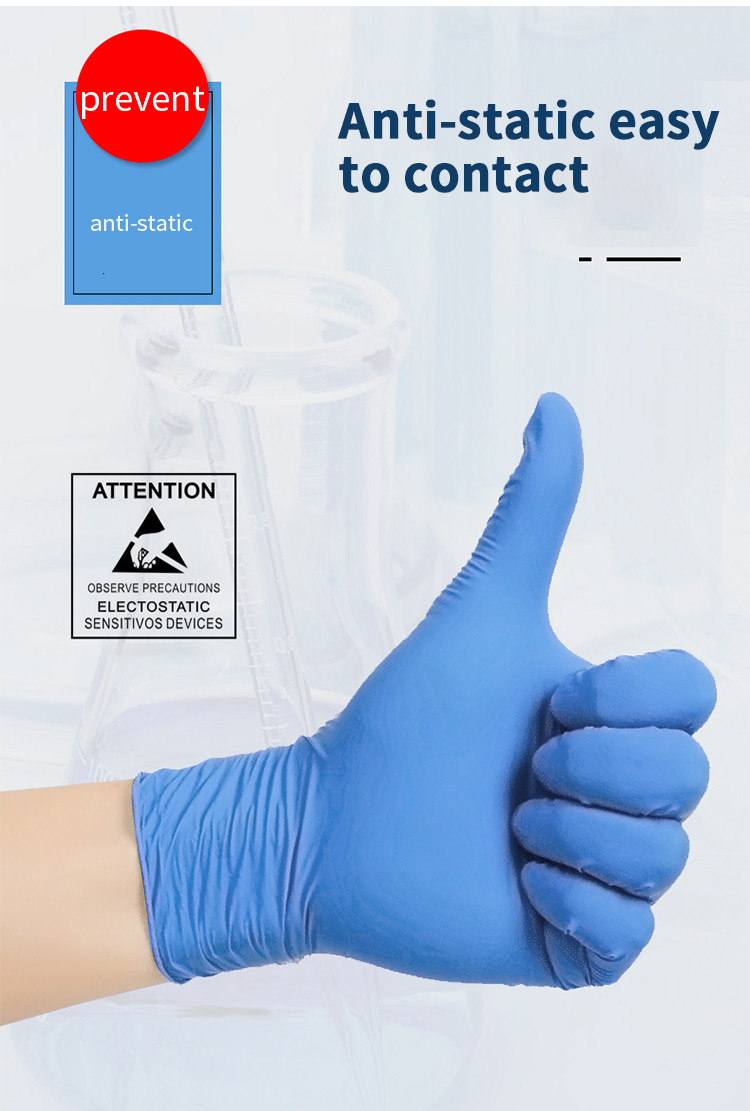 EN374 12X24CM Medical Nitrile Gloves Alkali Acid Resistance