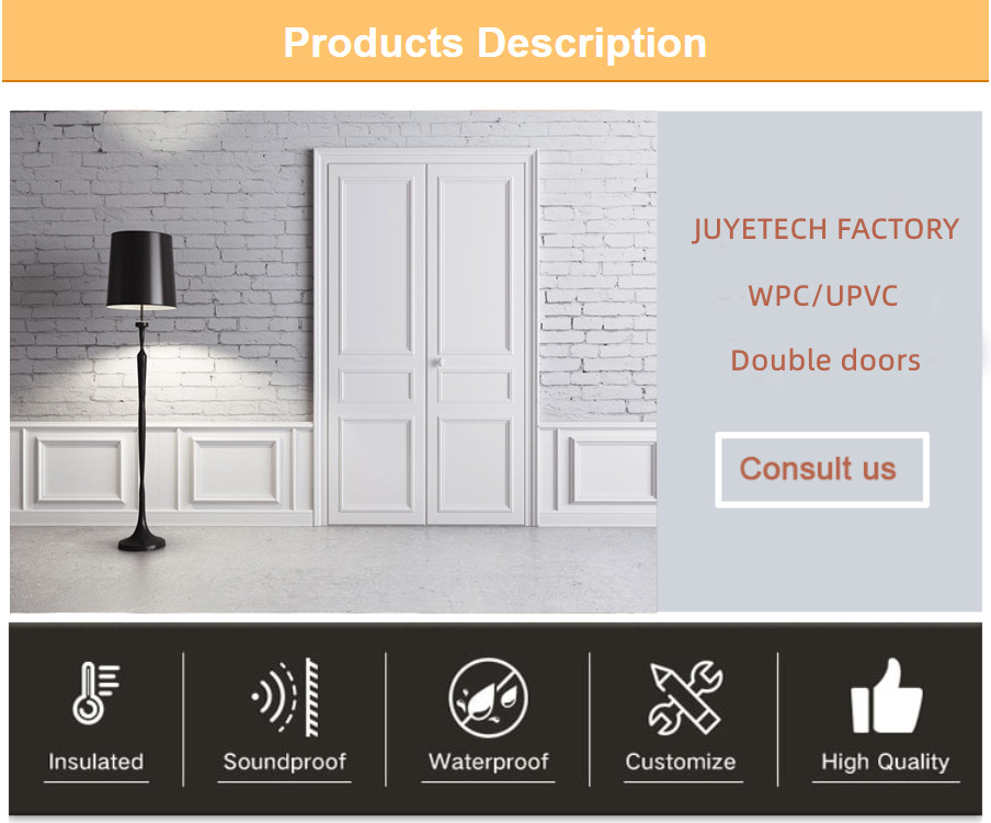 Hollow Wood Painting WPC Door Composite Flame Retardant Villa Use