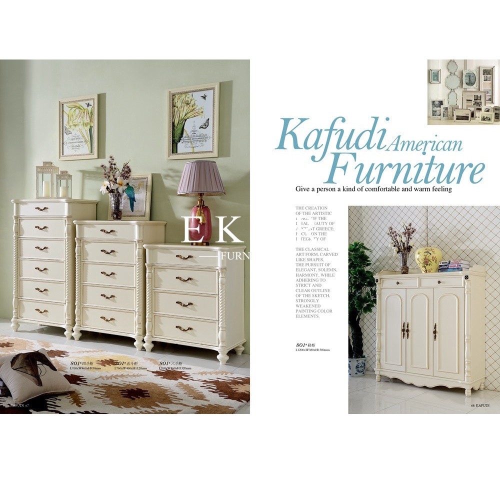 Concise Living Room Furniture white cabinet wooden drawers chest