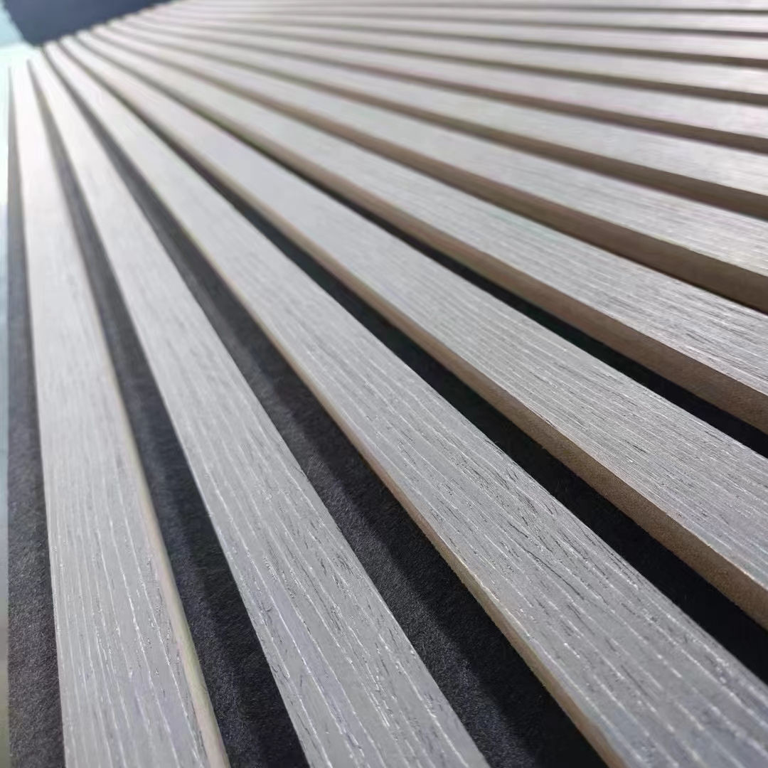 Wood Veneer Finish Sound Insulation Interior New Design Board Slats Wall Panelling Acoustic Panels