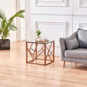 China 76cm 50KGS Modern Glass Side Tables For Living Room wholesale