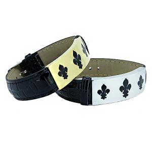 China Europ American Fashion Trendy Stainless Steel Geniune PU Leather Bracelet Bangle LBL14 wholesale