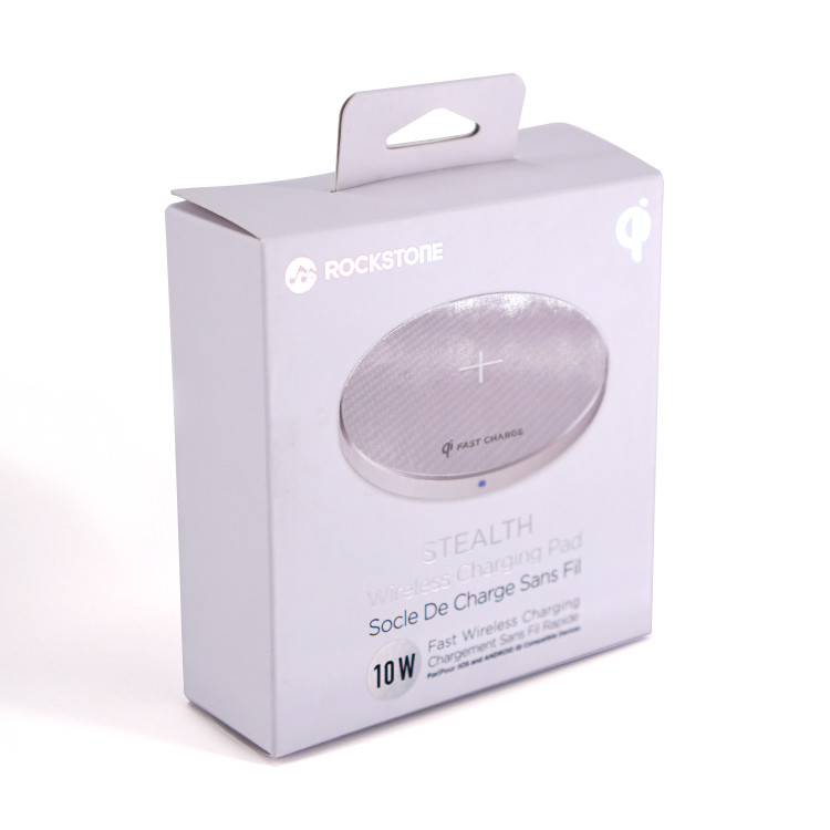 Electronic Tempered Glass Packing Box Spot UV CMYK Printing For Wireless Charging Pad