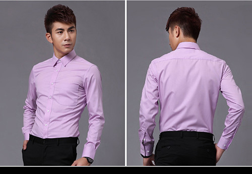 Spring Fashion Custom Business Shirts / Men Casual Work Long Sleeve Shirts 60% Cotton