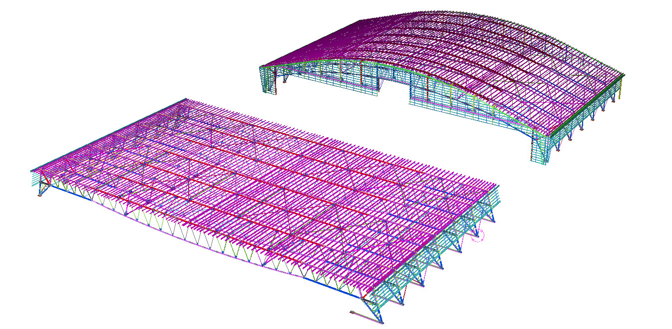 Arch Roof System Structural Steel Prefabricated Hanger Project Supply Solution