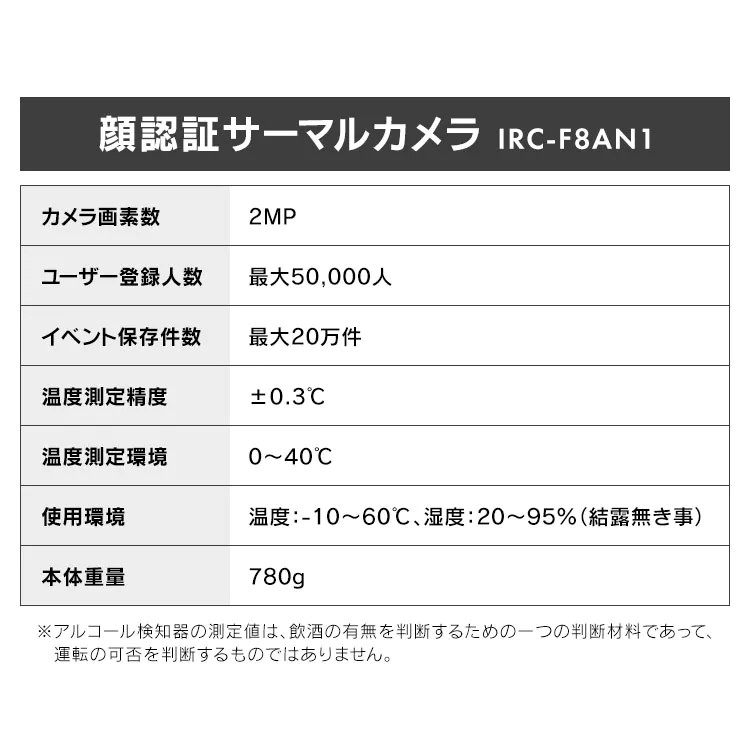 TR008A Face Recognition With Alcohol Checker Bracket Set