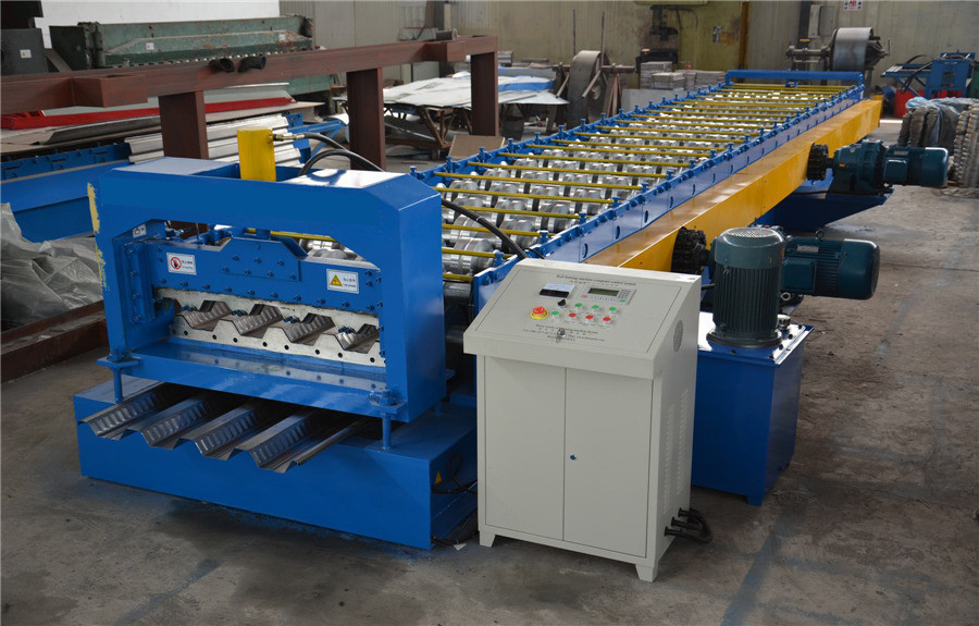 Material thickness 0.6 to 1.5mm deck floor roll forming machine total weight about 8 tons