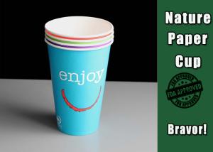 China 600ml Paper Cup Best Cold Drink Cups With Lids Big Size / FSC / SGS / FDA wholesale