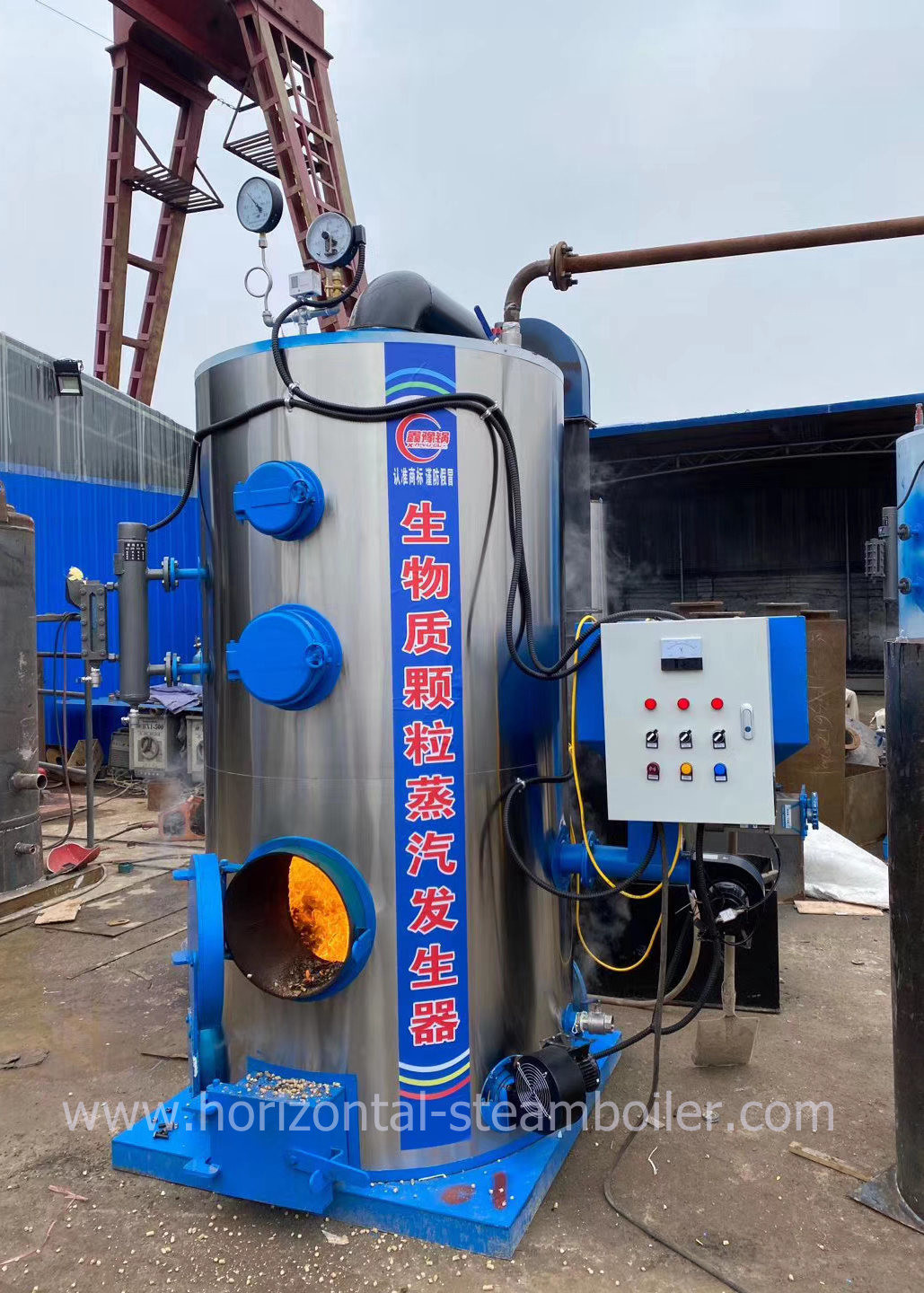 Industrial Biomass Vertical Steam Boiler Biomass Pellet Steam Generator For Beer Industry 200kgs